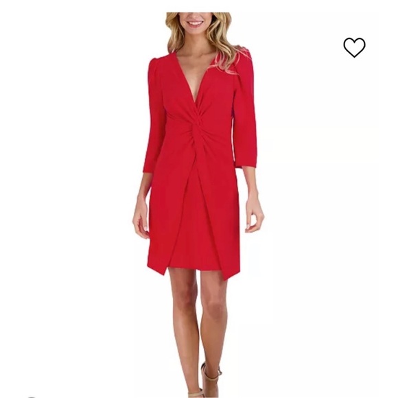 Julia Jordan Puffed Shoulder Twist Front Dress - Picture 2 of 3